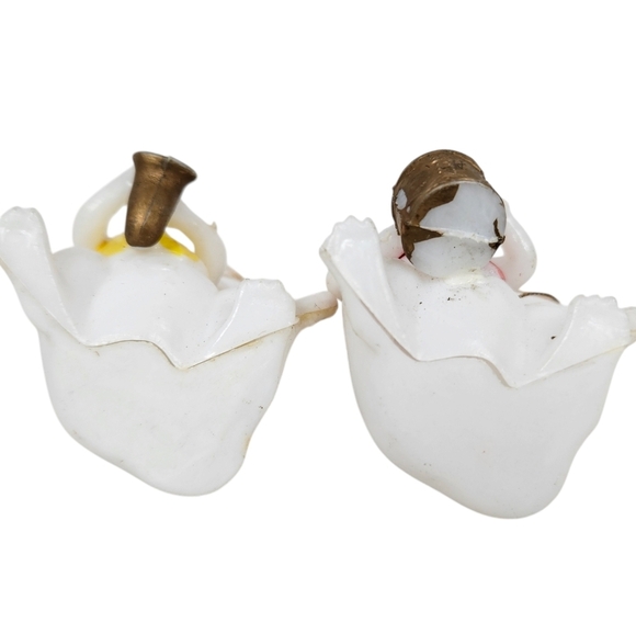 Vintage 60s White Mice Playing Instruments Set of 2 Christmas Ornaments J62 - Picture 7 of 8